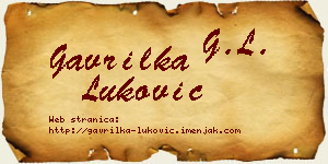 Gavrilka Luković vizit kartica